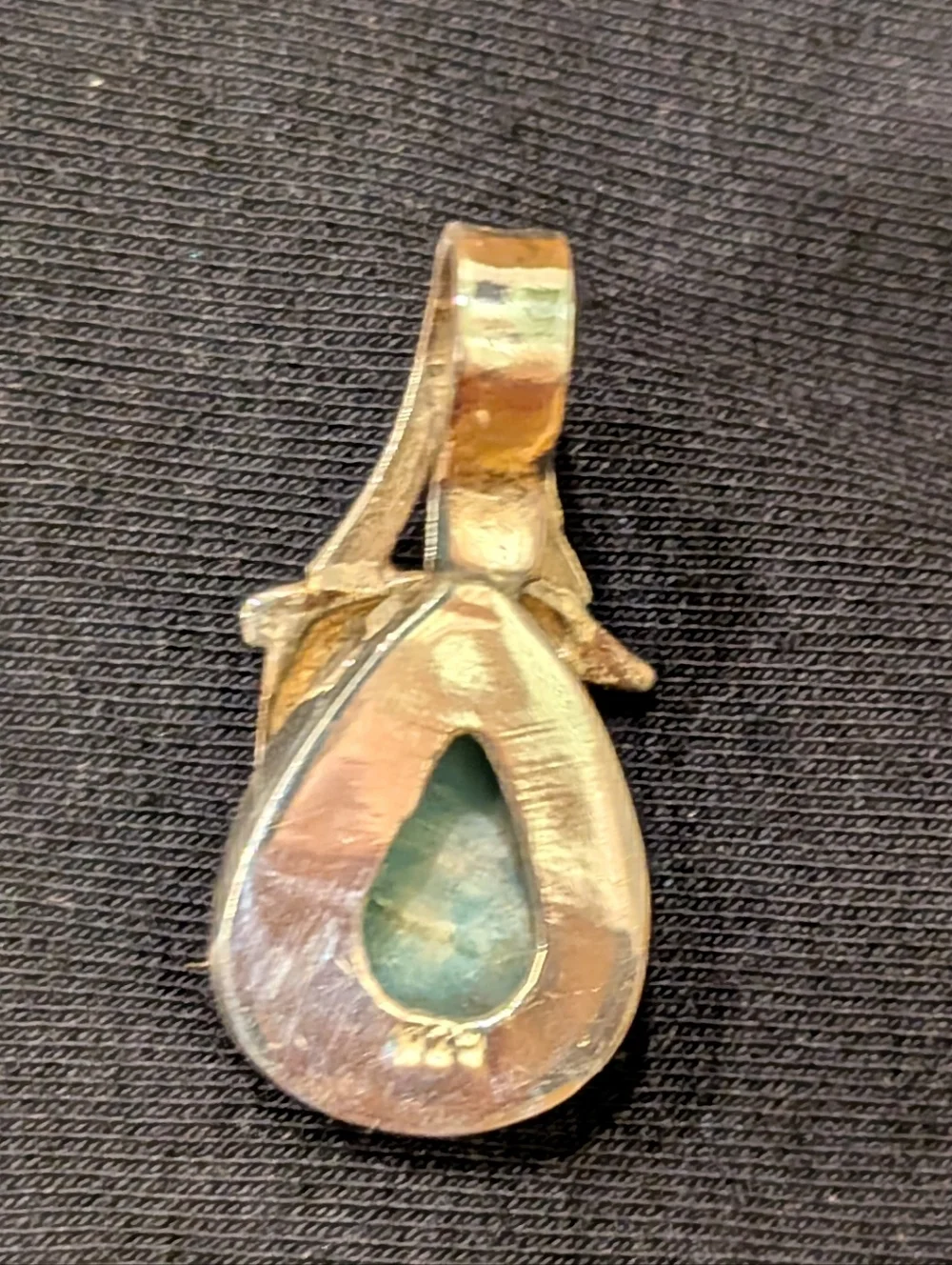 Dolphin Teardrop Caribbean Larimar Pendant & Sterling Silver - Picture 3 of 6